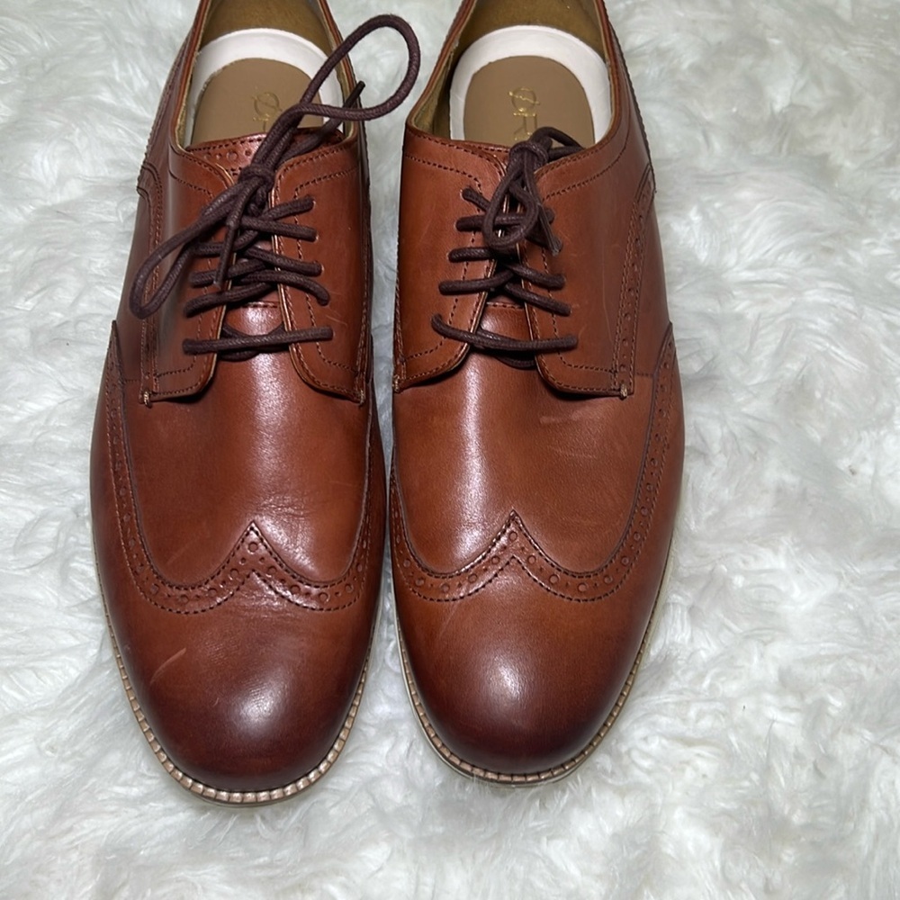 Cole Haan Men's Size US 13 M Grand.OS Brown Leather Wingtip Oxford Shoes C26471